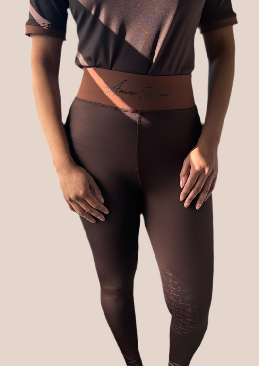 Cocoa High Waisted Riding Leggings - With Silicone Knee Grips